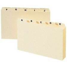 Smead Card Guides with Alphabetic Tab Character - A-Z - 6" Divider Width x 4" Divider Length - Manila Divider - 10% Recycled - 25 / Set