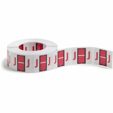 Smead BCCR Bar-Style Color-Coded Labels J - x 1 1/4" Width x 1" Length - Red - Laminated - 500 / Roll