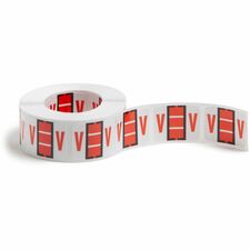 Smead BCCR Bar-Style Color-Coded Labels V - x 1 1/4" Width x 1" Length - Dark Orange - Laminated - 500 / Roll