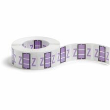 Smead BCCR Bar-Style Color-Coded Labels Z - x 1 1/4" Width x 1" Length - Lavender - Laminated - 500 / Roll