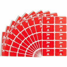 Smead AlphaZ ACCS Color-Coded Labels A - x 1" Width x 1 5/8" Length - Red - Laminated - 10 / Sheet - 100 / Pack