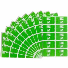 Smead AlphaZ ACCS Color-Coded Labels M - x 1" Width x 1 5/8" Length - Light Green - Laminated - 10 / Sheet - 100 / Pack