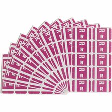 Smead AlphaZ ACCS Color-Coded Labels R - x 1" Width x 1 5/8" Length - Purple - Laminated - 10 / Sheet - 100 / Pack