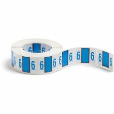 Smead BCCRN Bar-Style Color-Coded Labels 6 - x 1 1/4" Width x 1" Length - Blue - Laminated - 500 / Roll