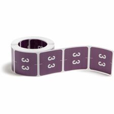 Smead DCC Color-Coded Numeric Labels 3 - x 1 1/2" Width x 1 1/2" Length - Purple - Laminated - 250 / Roll