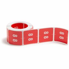 Smead DCC Color-Coded Numeric Labels 8 - x 1 1/2" Width x 1 1/2" Length - Red - Laminated - 250 / Roll