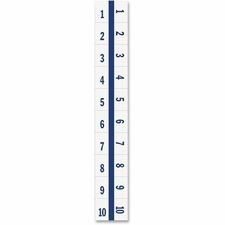 Tabbies Legal Index Divider Tabs 10 Printed Tab(s) - Digit - 1-10 - 8.5" Divider Width x 11" Divider Length - Letter - 7 Hole Punched - White Paper Divider - Punched - 100 / Pack