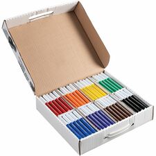 Prang Bullet Tip Washable Master Pack Art Markers Bullet Marker Point - Washable - Violet, Black, Green, Orange, Purple, Yellow, Red, Brown Ink - Water Based - White Barrel - 200 / Box