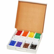 Prang Bullet Tip Washable Master Pack Art Markers Bullet Marker Point - Washable - Blue, Black, Green, Orange, Purple, Yellow, Red, Brown Ink - 96 / Box