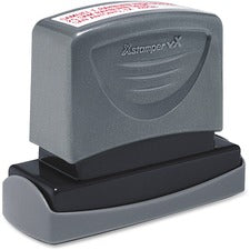 Xstamper VX Pre-inked Business Address Stamp Custom Message Stamp - 0.63" Impression Width x 2.44" Impression Length - 1 Each