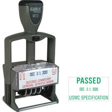 Xstamper ClassiX Self-inking Plastic Date Stamp Custom Message/Date Stamp - 1.25" Impression Width x 2.12" Impression Length - 1 Each