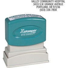 Xstamper Custom Return Address Pre-inked Stamp Custom Message Stamp - 0.50" Impression Width x 1.62" Impression Length - 50000 Impression(s) - Recycled - 1 Each