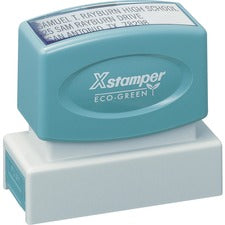 Xstamper Custom Business Address Stamp Custom Message Stamp - 0.62" Impression Width x 2.44" Impression Length - 50000 Impression(s) - Recycled - 1 Each
