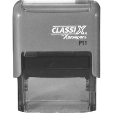 Xstamper Classix Custom Address Stamps Custom Message Stamp - 0.50" Impression Width x 1.50" Impression LengthPlastic, Rubber - 1 Each