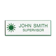 Xstamper Standard Logo Name Badges 3" Width x 1" Height - Plastic - 1 Each