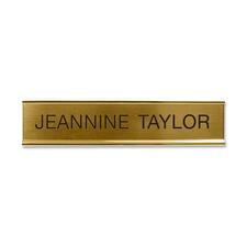 Xstamper Standard Aluminum Desk Sign 10" Width x 2" Height - Aluminum - Gold - 1 Each