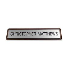 Xstamper Xecutives Plastic Name Plates On Wood 10" Width x 2" Height - Indoor - Plastic, Wood - 1 Each
