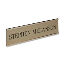 Xstamper Framed Standard Aluminum Wall Sign 8" Width x 2" Height - Wall Mountable - Indoor - Aluminum - Gold - 1 Each