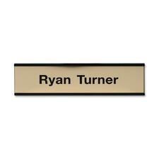 Xstamper Framed Standard Aluminum Wall Sign 8" Width x 2" Height - Wall Mountable - Indoor, Outdoor - Aluminum - Black - 1 Each