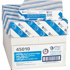 Elite Image Multipurpose Paper - White 98 Brightness - Letter - 8 1/2" x 11" - 20 lb Basis Weight - Sustainable Forestry Initiative (SFI) - Bright White - 500/Pack - 10 / Carton