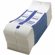 Sparco White Kraft ABA Bill Straps 1000 Wrap(s) - Total $100 in $1 Denomination - Kraft - Blue - 1000 / Pack