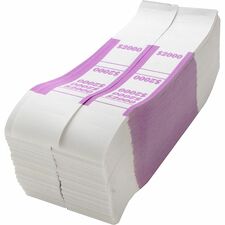 Sparco White Kraft ABA Bill Straps 1000 Wrap(s) - Total $2,000 in $20 Denomination - Kraft - Violet - 1000 / Pack
