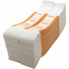 Sparco White Kraft ABA Bill Straps 1000 Wrap(s) - Total $50 in $1 Denomination - Kraft - Orange - 1000 / Pack
