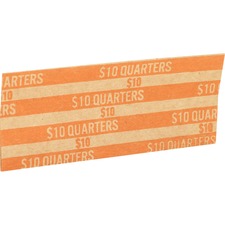 Sparco Flat Coin Wrappers 1000 Wrap(s) - Total $10 in 40 Coins of 25Â¢ Denomination - 60 lb Basis Weight - Kraft - Orange - 1000 / Pack