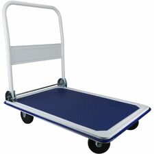 Sparco Folding Platform Truck Tubular Handle - 660 lb Capacity - Steel, Polyvinyl Chloride (PVC) - 24.75" Width x 36" Depth x 29.50" Height - Gray - 1 Each