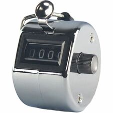 Sparco Finger Ring Tally Counter 4 Digit - Finger Ring - Handheld - Chrome Plated Steel - Silver