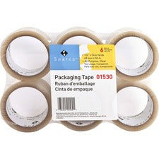 Sparco Transparent Hot-melt Tape 55 yd Length x 2" Width x 1.9 mil Thickness - 3" Core - Clear - Moisture Resistant, Split Resistant, Abrasion Resistant - For Sealing, Shipping, Packing - 36 / Carton