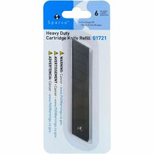 Sparco Utility Knife Refill Cartridge 4" Length x 1" Thickness - Straight Style - Snap-off - Steel - Stainless Steel - 6 / Pack