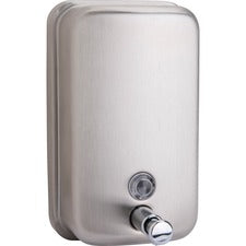 Genuine Joe Liquid/Lotion Soap Dispenser Manual - 31.50 fl oz Capacity - Corrosion Resistant, Wall Mountable, Rust Proof - Stainless Steel - 1 Each
