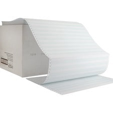 Sparco Continous-form 1/2" Green Bar Computer Paper 14 7/8" x 11" - 20 lb Basis Weight - Perforated - Green Bar - 2700 / Carton