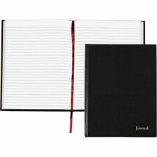 TOPS Professional Business Journal with Ribbon - Letter 160 Sheets - Sewn - 20 lb Basis Weight - Letter - 8 1/2" x 11" Sheet Size - White Paper - Black Cover - Acid-free, Hard Cover - 1 Each