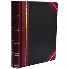 Wilson Jones Minute Book 500 Sheet(s) - Letter - 8.50" x 11" Sheet Size - Black, Red, Gold Cover - 1 Each