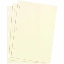 Wilson Jones Plain Ledger Paper 28 lb - Letter - 8.50" x 11" Sheet Size - 3 x Holes - Ivory - Ivory Sheet(s) - 100 / Box