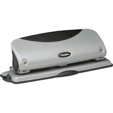 Swingline EasyView Desktop Punch 3 Punch Head(s) - 12 Sheet - 9/32" Punch Size - Black, Silver