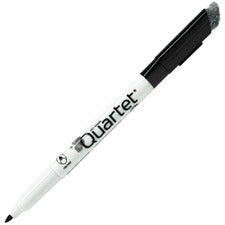 Quartet Classic Dry-Erase Markers with Eraser Cap Fine Bullet Marker Point - Black Ink - 1 Dozen