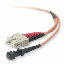 Belkin Multimode Duplex Fiber Patch Cable, SC-MTRJ 6.56 ft Fiber Optic Network Cable for Network Device - First End: 1 x MT-RJ Network - Male - Second End: 2 x SC/PC Network - Male - Patch Cable - Duplex - Orange - 1 Each