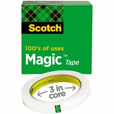 Scotch Invisible Magic Tape 72 yd Length x 1" Width - 3" Core - Matte - Clear - Split Resistant, Tear Resistant - For Mending, Splicing - 1 Roll