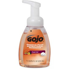 Gojo&reg; Premium Foam Antibacterial Handwash Fresh Fruit Scent - 7.50 fl oz - Pump Bottle Dispenser - Kill Germs - Hand - Orange - Rich Lather - 1 Each