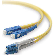 Belkin Singlemode Duplex Fiber Patch Cable SC - LC 32.81 ft Fiber Optic Network Cable for Network Device - First End: 2 x LC/PC Network - Male - Second End: 2 x SC/PC Network - Male - Patch Cable - Duplex - 8.3/125 &micro;m - Yellow - 1 Each