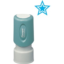 Xstamper Outlined Star Pre-inked Stamp Design Stamp - STAR - 0.63" Impression Diameter - 100000 Impression(s) - Light Blue - Recycled - 1 Each
