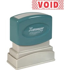 Xstamper Pre-Inked VOID One Color Title Stamp Message Stamp - VOID - 0.50" Impression Width x 1.63" Impression Length - 100000 Impression(s) - Red - Recycled - 1 Each