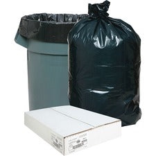 Nature Saver Black Low-density Recycled Can Liners Medium Size - 33 gal Capacity - 39" Length x 33" Width x 1.25 mil (32 Micron) Thickness - Low Density - Black - Plastic - Cleaning Supplies - Recycled - 100 / Carton