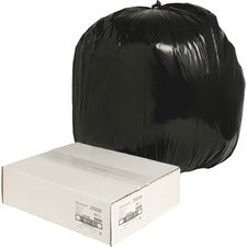 Nature Saver Black Low-density Recycled Can Liners Large Size - 45 gal Capacity - 46" Length x 40" Width x 1.25 mil (32 Micron) Thickness - Low Density - Black - Plastic - Cleaning Supplies - Recycled - 100 / Carton