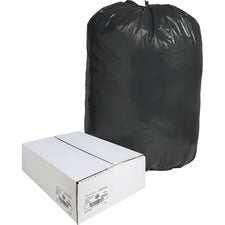 Nature Saver Black Low-density Recycled Can Liners Extra Large Size - 60 gal Capacity - 58" Length x 38" Width x 1.25 mil (32 Micron) Thickness - Low Density - Black - Plastic - Cleaning Supplies - Recycled - 100 / Carton