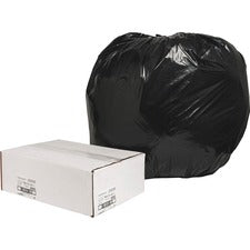 Nature Saver Black Low-density Recycled Can Liners Extra Large Size - 56 gal Capacity - 48" Length x 43" Width x 1.25 mil (32 Micron) Thickness - Low Density - Black - Plastic - Cleaning Supplies - Recycled - 100 / Carton