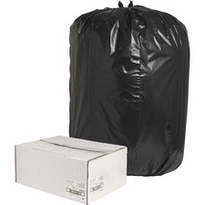 Nature Saver Black Low-density Recycled Can Liners Extra Large Size - 60 gal Capacity - 58" Length x 38" Width x 1.65 mil (42 Micron) Thickness - Low Density - Black - Plastic - Cleaning Supplies - Recycled - 100 / Carton